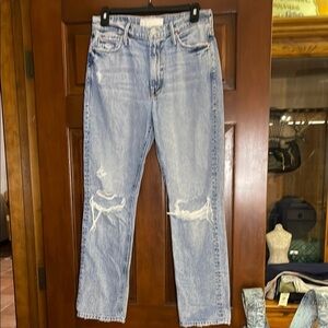 MOTHER The Dazzler Ankle distressed jeans size 27
